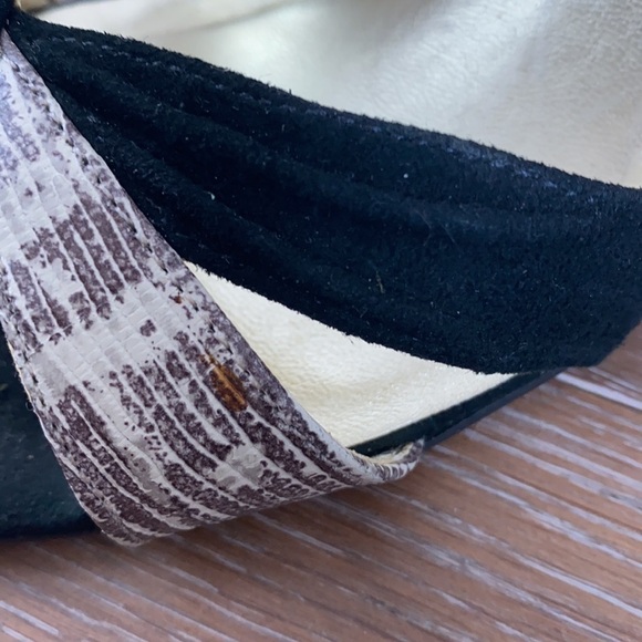 Carlos Santana Black and Cream Wedge Sandals - Picture 7 of 7